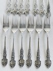 Vintage National Stainless Japan Rose   Leaf Flatware 35 Pc Forks Spoons Knives