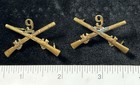 Orig Rare Matched Spanish American War Pair 9th Infantry Collar Insig  Pin Back 