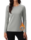  Women s Thermal Shirts Fleece Pullover Long Sleeve Undershirt Small Light Grey