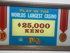 Vintage The Union Plaza Slot Machine Keno Glass - Wood Frame - 18x9