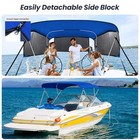  3 4 Bow Bimini Tops For Boats With 3 Mesh Sidewalls Rear Support Poles Boat 