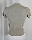 Anthropologie Knitted Knotted Womens Cardigan Snaps Gray Gold Ruffles Small
