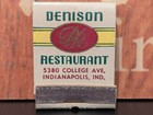 Vintage Matchbook Complete Unstruck Full Feature Denison Restaurant Indianapolis