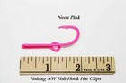 Neon Pink Colored Eagle Claw Fish Hook Hat Clip   Pin