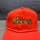Vintage Reese s Hat Cap Snap Back Orange Golden Logo Advertising Promo