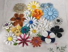 Huge Lot 20 Vintage Flower Power Metal  Enamel  Plastic Broaches   Earrings