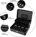 Key Lock Money Box With 5 Bill 5 Coin Cash Register Drawer Organizer Safe