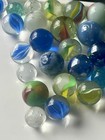 Vintage Peewee Glass Marbles Lot Of 32  5 Inches And Smaller