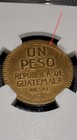 1923 Guatemala 1 Peso Coin Garc  a Granados Hard To Find In This Condition Au53