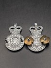2 X Obsolete British Durham County Constabulary Collar Badges Police Vintage 