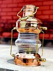 Antique Oil Lamp Brass   Copper Anchor Maritime Ship Lantern Boat Light Lamp