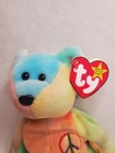 Rare 1996 Ty Beanie Peace The Rainbow Bear - Multicolor - M4-44