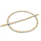 Xoxo Womens 3 Tone Hugs   Kisses Necklace Stainless Steel 20  Sb Bracelet Set