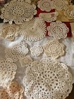 Lot Of 41 Hand-crocheted Mini Doily Crafts Etc White   Off White Mix Of Sizes 