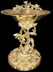 Vintage Matson 24 Kt Gold Plated Seashell Soap Dish With Birds   Dogwood Flowers
