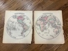 1859 Colton s Eastern And Western Hemisphere Pair - Maps By Johnson   Browning