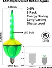8 Pack Christmas Bubble Lights Replacement Bulbs  Led Multicolor Bubble Lights