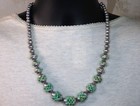 Spring Moon Stamped Navajo Pearls Sterling Silver Turquoise 24  Necklace Onchain