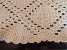 Handmade Afghan Blanket Bed Throw Coverlet Off-white Approx 84 X 100 Vintage
