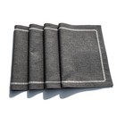 Placemats Set Of 4 For Dining Table  Cloth Placemats With 4 Pcs Gray