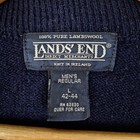 Lands End Lambswool Sweater Vest Large Preppy Argyle Luxury Grandpa Dad Vintage