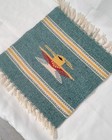 Brilliant Native American Thunder Bird Wool Tapestry Mat Handwoven 10 x10 