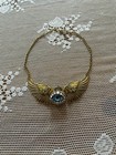 Winged Heart Eyeball Statement Necklace Handmade Glass Iris By Jenburnsart