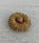Vintage Rare Halbe Signed Rhinestone Pave Flower Sun Brooch Pin Estate Find