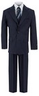 Johnnie Lene Boys Navy Blue Textured Dress Suit Set