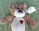 2002 First   Main Stuffed Plush Bear- Tender Teddy- Patch Heart- Part Bean- Nwt