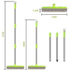 Pet Hair Removal Rubber Broom  Carpet Rake With Squeegee For Cleaning Green
