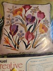 Vtg Vogart Crafts Crewel Creative Stitchery Pillow Kit Crazy Tulips 679b Open Pk