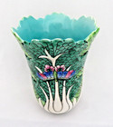 Antique Chinese  Porcelain Bok Choy Cabbage Leaf Butterfly Vase Tongzhi Red Mark