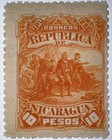 Travelstamps  Nicaragua Stamps Scott  49   10 Pesos Mint Mogh