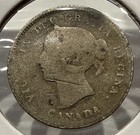 1874 5 Cents Canada Silver 5c Coin Queen Victoria Silver Fish Scale  f35 