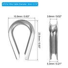 12pcs 3mm 1 8  Wire Rope Thimble Cable Thimbles 304 Stainless Steel For Boat