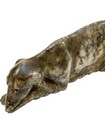 Antique Hand Carved Grey Mottled Marble Sculpture Resting Greyhound  Please Read