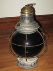 Antique Perkins Perko Marine Lantern - 8 Red Globe - Nautical Ship
