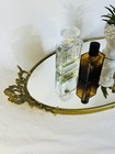 Vintage Mirror Brass Bow Vanity Tray Oval With Ribbon Accent