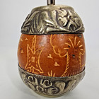 Argentine Mate Alpaca Hand Carved Bombilla Industria Rustic Mcm Not Used Vtg