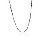 Solid 925 Sterling Silver Round Box Link Chain Necklace 4mm Strong And Sturdy