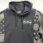 Dogg Supply Snoop Dogg Hoodie Mens Large Black White Paisley Print Fleece Lined