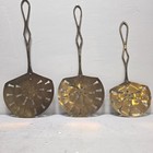 Vintage Pierced Brass Skimmers Strainers Set Of 3 French Country Kitchen Decor