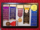 Ladies Auxiliary Firemen   s Ribbon Lot W  Glass Display Case Md 1940s   1990s
