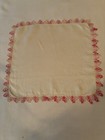 Vtg Wedding Bridal Handkerchief White Linen Pink Ombre Tatting Lace 13x12 5