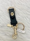 Coach Leather Trigger Snap Bag Charm Black Valet Key Ring Fob