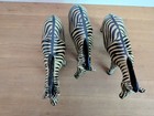 Hand-carved Zebra Figurines Set Of 3   Handmade African Safari Wooden Animal   