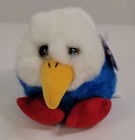 Vintage Puffkins Patriot The Eagle Plush Animal 1998 Red White   Blue 4 5  Tall