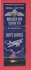 U s  Naval Air Station - Dallas Tx - Matchbook - Circa 1940 - Ship s Service