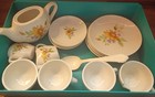 Vtg Toy China Tea Set Service - 16-pieces - Floral Pattern On White Porcelain 